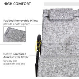 Outsunny Grey Zero Gravity Folding Rocking Recliner Chair - Size: 1 Seater - Wilko - thumbnail 5