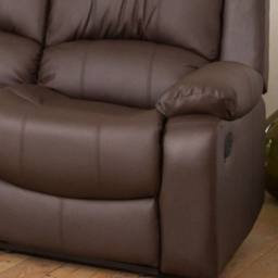 Glendale 3 Seater Brown Bonded Leather Manual Recliner Sofa - Artemis Home - Wilko - thumbnail 4