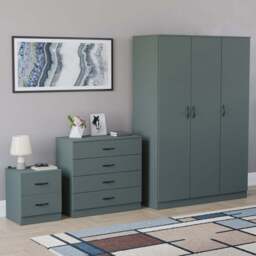 VIDA DESIGNS Riano Green 3 Piece Bedroom Furniture Set - Jasper Green - Wilko