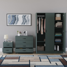 VIDA DESIGNS Riano Green 3 Piece Bedroom Furniture Set - Jasper Green - Wilko - thumbnail 4