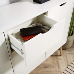 Home Source Boden 2 Door 3 Drawer White Sideboard - Size: 85 x 119 x 30cm - Wilko - thumbnail 4