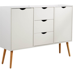 Home Source Boden 2 Door 3 Drawer White Sideboard - Size: 85 x 119 x 30cm - Wilko - thumbnail 3