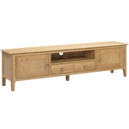 Julian Bowen Cotswold 2 Door 2 Drawer Oak and Veener TV Unit - Size: 38 x 180 x 48cm - Wood - Wilko - thumbnail 3