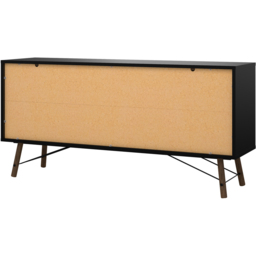 Florence Ry 2 Door 2 Drawer Matt Black and Walnut Sideboard - Furniture To Go - Wilko - thumbnail 6