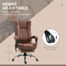 Portland Brown Vibration Massage and Heat High Back Office Chair - Size: 120 x 70 x 62cm - Wilko - thumbnail 5
