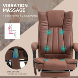 Portland Brown Vibration Massage and Heat High Back Office Chair - Size: 120 x 70 x 62cm - Wilko - thumbnail 4