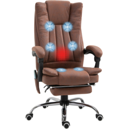 Portland Brown Vibration Massage and Heat High Back Office Chair - Size: 120 x 70 x 62cm - Wilko - thumbnail 3