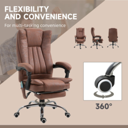 Portland Brown Vibration Massage and Heat High Back Office Chair - Size: 120 x 70 x 62cm - Wilko - thumbnail 6