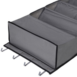 H&O Direct 16 Slot Black Hanging Shoe and Bag Organiser - Size: 117 x 42 x 17cm - Grey - Wilko - thumbnail 3