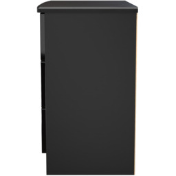 Crowndale Camden 3 Drawer Black Gloss and Black Chest of Drawers Ready Assembled - Black Gloss & Black - Wilko - thumbnail 5