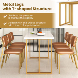 Costway 8 Seater Faux Marble Top Dining Table White - Wilko - thumbnail 6