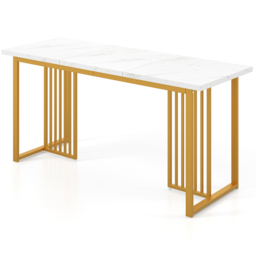 Costway 8 Seater Faux Marble Top Dining Table White - Wilko - thumbnail 3