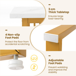 Costway 8 Seater Faux Marble Top Dining Table White - Wilko - thumbnail 7