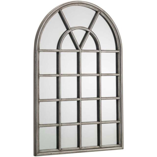Julian Bowen Opus Pewter Window Wall Mirror - Size: 90 x 60 x 2.5cm - Grey - Wilko - image 1
