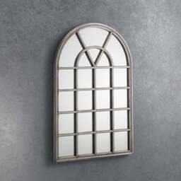 Julian Bowen Opus Pewter Window Wall Mirror - Size: 90 x 60 x 2.5cm - Grey - Wilko - thumbnail 3