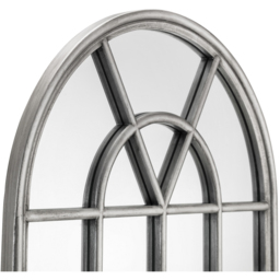 Julian Bowen Opus Pewter Window Wall Mirror - Size: 90 x 60 x 2.5cm - Grey - Wilko - thumbnail 4