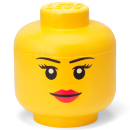 LEGO Girl Face large Storage Head - Size: 24 x 24 x 27.1cm - Yellow - Wilko - thumbnail 3