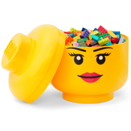 LEGO Girl Face large Storage Head - Size: 24 x 24 x 27.1cm - Yellow - Wilko - thumbnail 4