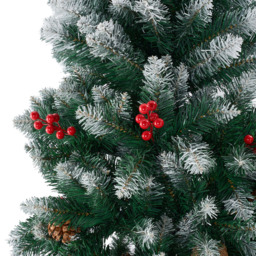 Living and Home Pine Cones and Red Berries Snow Flocked Artificial Christmas Tree 6.8ft - Multi - Wilko - thumbnail 4