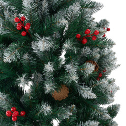 Living and Home Pine Cones and Red Berries Snow Flocked Artificial Christmas Tree 6.8ft - Multi - Wilko - thumbnail 5