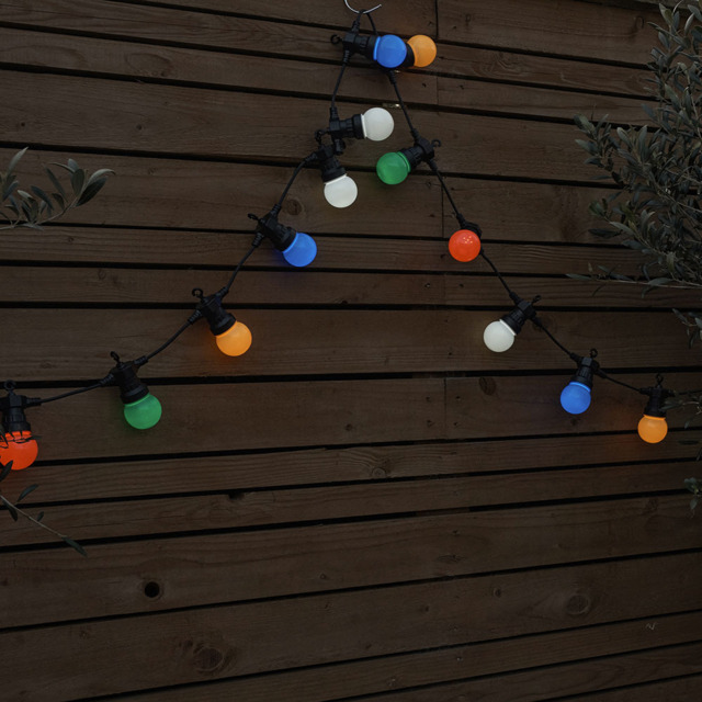 ValueLights 10 Bulb Festoon Multicoloured LED Garden String Light - Size: 11 x 570 x 16cm - Wilko - image 1