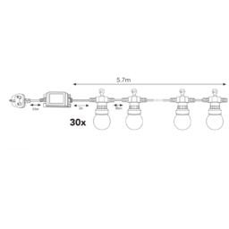 ValueLights 10 Bulb Festoon Multicoloured LED Garden String Light - Size: 11 x 570 x 16cm - Wilko - thumbnail 7