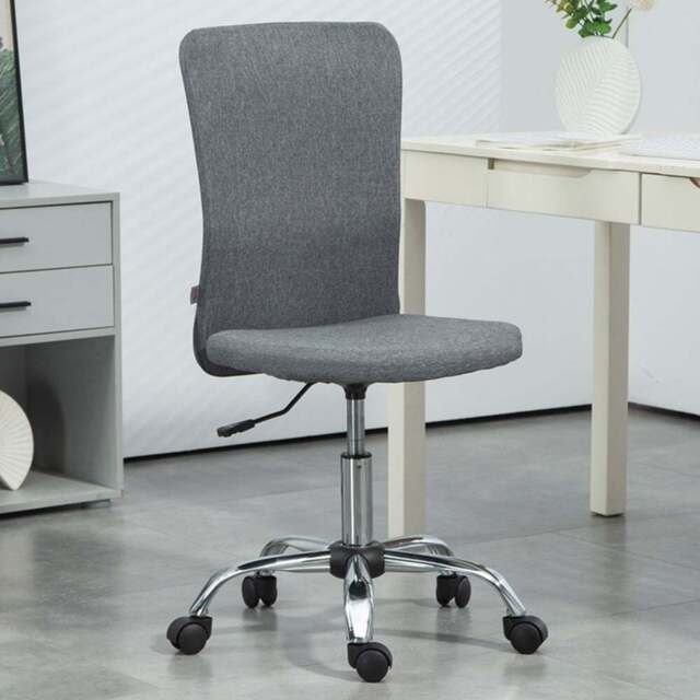 Portland Grey Armless Office Chair - Size: 93 x 43 x 53cm - Wilko - image 1
