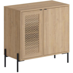 FWStyle Naïve 2 Door Oak Laser Cut Sideboard - Size: 80 x 80 x 40cm - Brown - Wilko - thumbnail 3