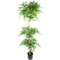 Botanik Ficus Triple Ball Artificial Tree in Pot 6ft - Size: 180 x 70 x 70cm - Green - Wilko - thumbnail 1