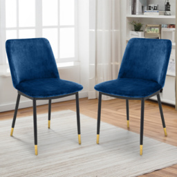 Julian Bowen Delaunay Set of 2 Blue Dining Chair - Wilko
