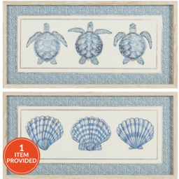 Under the Sea Linen Detail Mount Art - Wilko