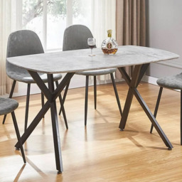 Seconique Athens 4 Seater Rectangular Dining Table Concrete Grey - Wilko - thumbnail 1