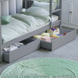 JUNIOR VIDA Libra Grey Wooden Underbed Drawers - Size: 60 x 91 x 20cm - Wilko - thumbnail 3