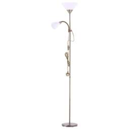Living and Home 2 Head Tall Floor Lamp with Button Switch-Bronze - Size: 175x23x23cm - Brown - Wilko - thumbnail 1