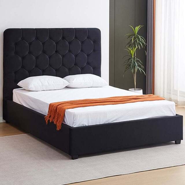 Seconique Madison King Size Black Velvet Fabric Bed Frame - Wilko - image 1