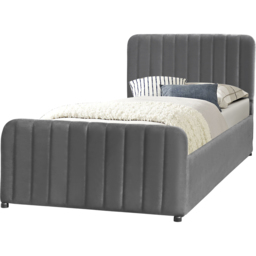 Comfy Living Single Dark Grey Brushed Velvet Gas Lift Ottoman Bedframe - Wilko - thumbnail 3