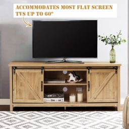 Costway 2 Door 2 Shelf Orange TV Unit - Size: 164 x 47 x 18cm - Wilko - thumbnail 6