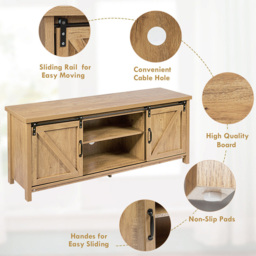 Costway 2 Door 2 Shelf Orange TV Unit - Size: 164 x 47 x 18cm - Wilko - thumbnail 7