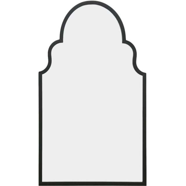 The Arcus Black Arched Metal Wall Mirror 104 x 61cm - MirrorOutlet - Wilko - image 1