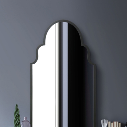 The Arcus Black Arched Metal Wall Mirror 104 x 61cm - MirrorOutlet - Wilko - thumbnail 4