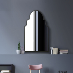 The Arcus Black Arched Metal Wall Mirror 104 x 61cm - MirrorOutlet - Wilko - thumbnail 3