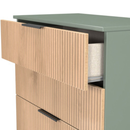Crowndale Java 4 Drawer Slatt Effect and Reed Green Deep Chest of Drawer - Wilko - thumbnail 6