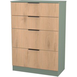 Crowndale Java 4 Drawer Slatt Effect and Reed Green Deep Chest of Drawer - Wilko - thumbnail 5
