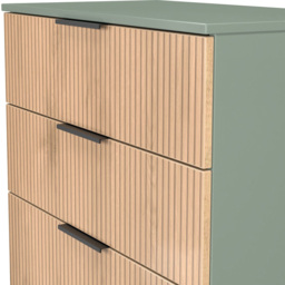 Crowndale Java 4 Drawer Slatt Effect and Reed Green Deep Chest of Drawer - Wilko - thumbnail 7