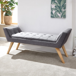 GFW Milan Dark Grey Ottoman Window Seat - Size: 43 x 118 x 51cm - Wilko - thumbnail 1