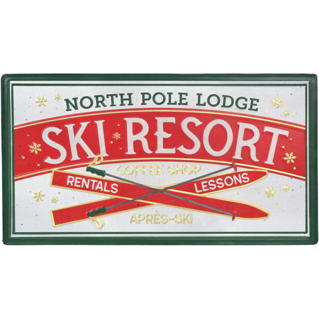 Ski Resort Wall Art Green and Red - Santa's Chalet - Wilko - image 1