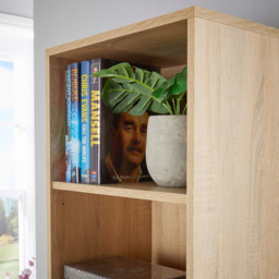 Home Source Clara 6 Shelf Oak Narrow Bookcase - Brown - Wilko - thumbnail 4