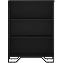 vidaXL 3 Shelf Black Bookcase - Size: 106 x 31 x 80cm - Wilko - thumbnail 4