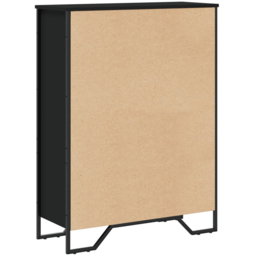 vidaXL 3 Shelf Black Bookcase - Size: 106 x 31 x 80cm - Wilko - thumbnail 6