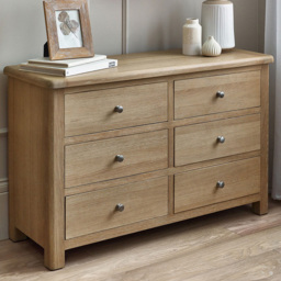 Julian Bowen Memphis 6 Drawer Limed Oak Wide Chest of Drawers - Wood - Wilko - thumbnail 1